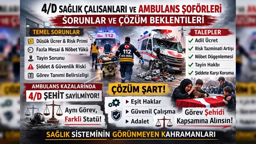 4/D �ALI�ANLAR VE AMBULANS �OF�RLER� ��Z�M BEKL�YOR